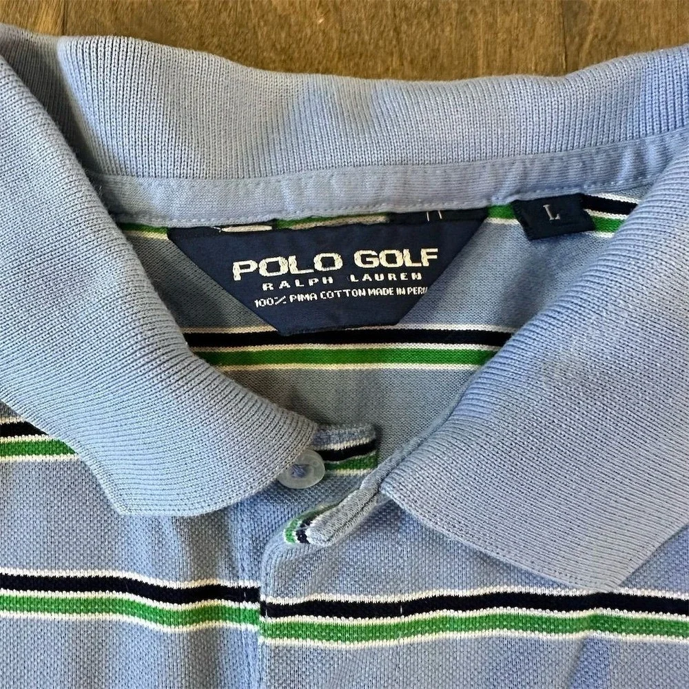 Ralph Lauren Men's Striped Polo Shirt Multicolor Size L Golf‎ Casual